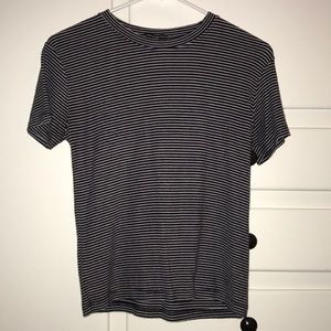 Dark blue and white striped shirt